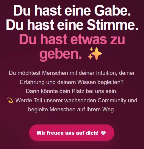 Du hast eine Gabe. Du hast eine Stimme. Du hast etwas zu geben.